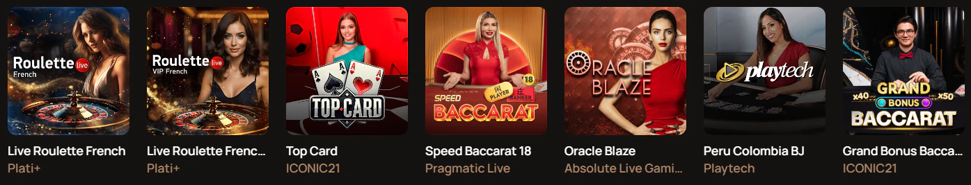 Ritzo Casino juegos de casino en vivo