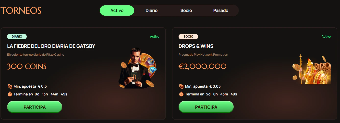 Ritzo Casino promociones y bonos de casino
